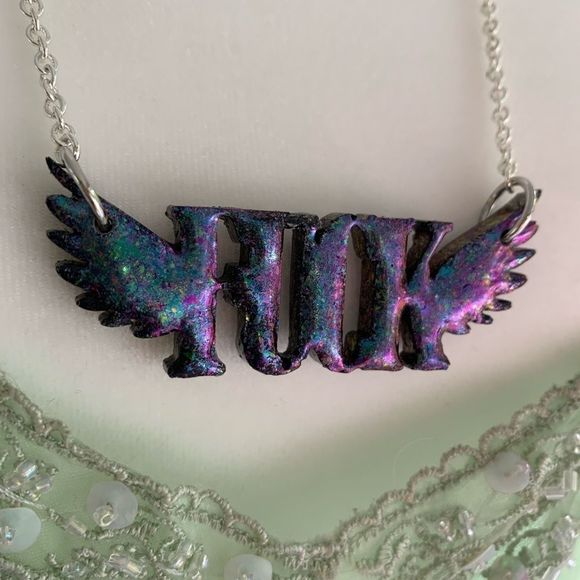 *SALE* NWT Flying F@ck Necklace 24” Chain - Picture 8 of 12